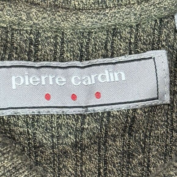 Pierre Cardin Men's XL Brown Striped Long Sleeve 1/4 Two Button Collared Sweater - Picture 8 of 9